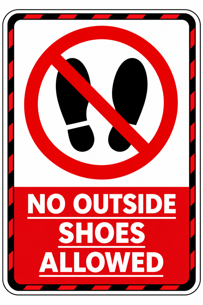 [PS-42] No Outside Shoes Allowed Sign