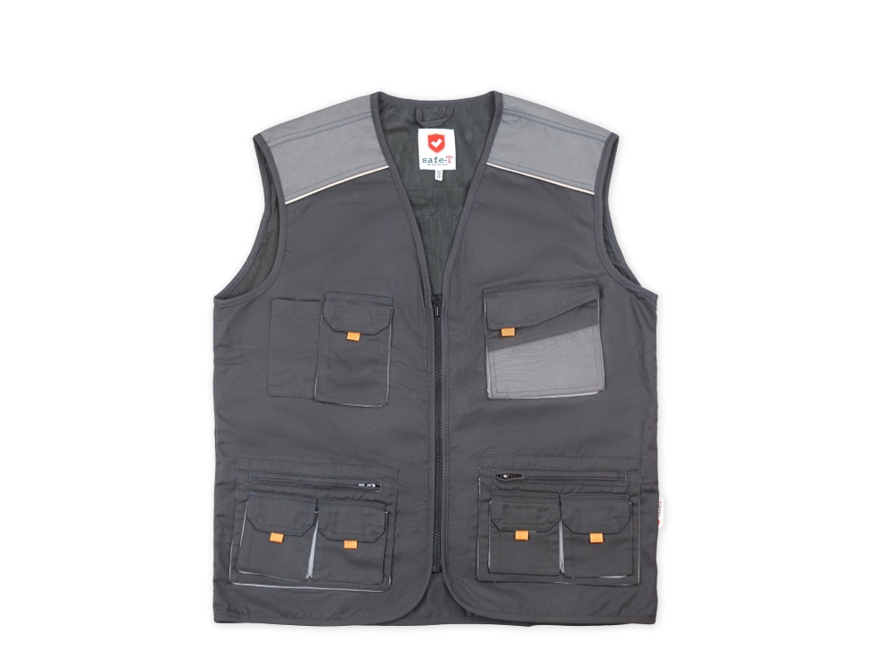 [VW-G003] Worker's Vest, Pc Fabric (Front 8 pocket)